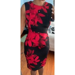 Calvin Klein black and red dress